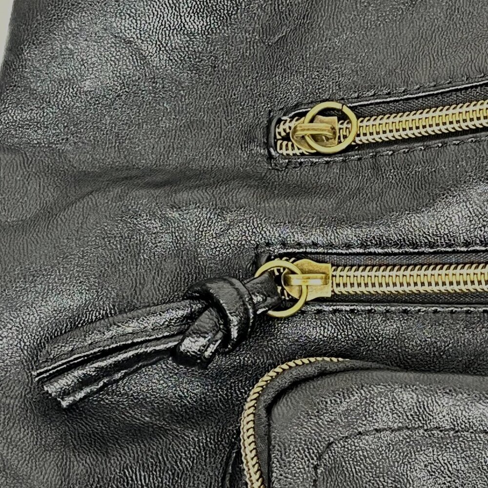 Stone & Co. Black Faux-Leather Crossbody Bag Purse - Picture 9 of 12